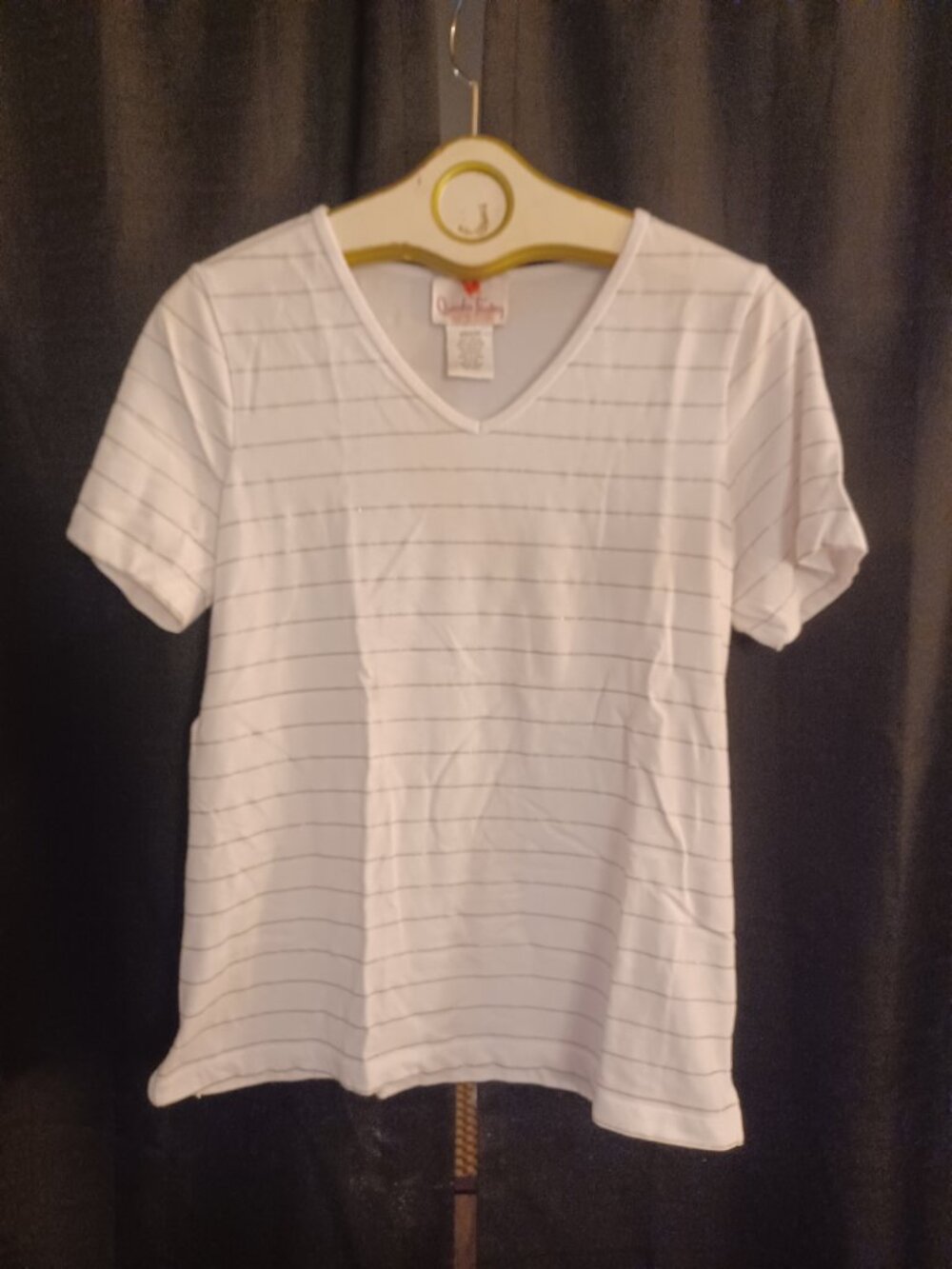 QUACKER FACTORY V Neck Short Sleeve Top Size Medium